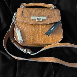 DKNY Beekman-French Grain Leather w/mini D Plaque